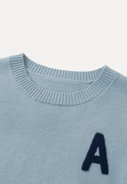Letter Patch Knit Sweater