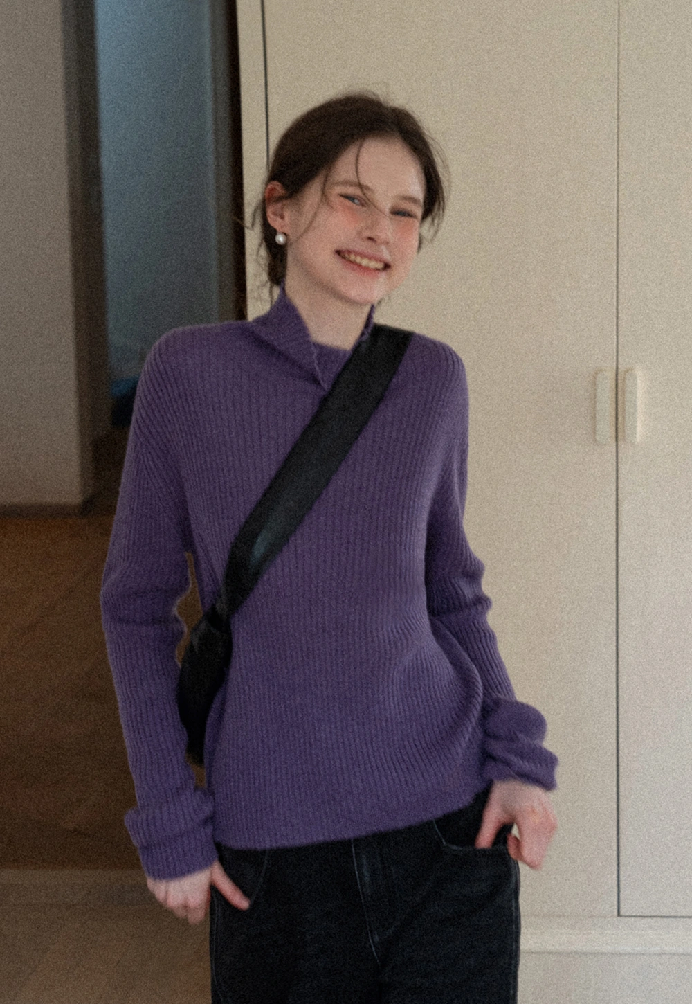 Women Ribbed Turtleneck Sweater for Fall