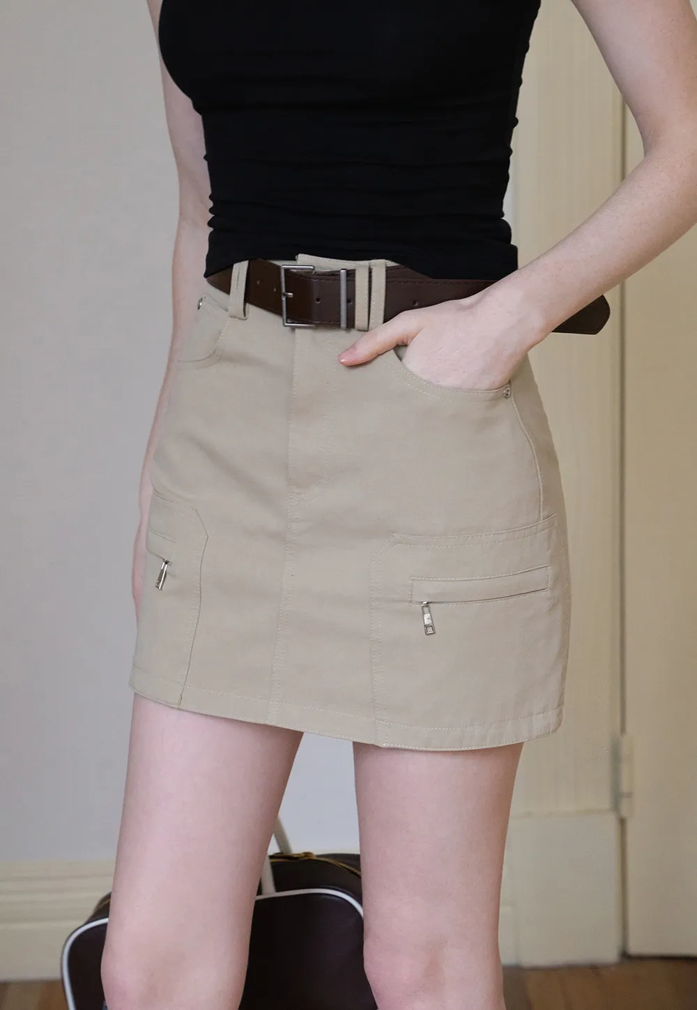 Women's High-Waist A-Line Mini Jean Skirt