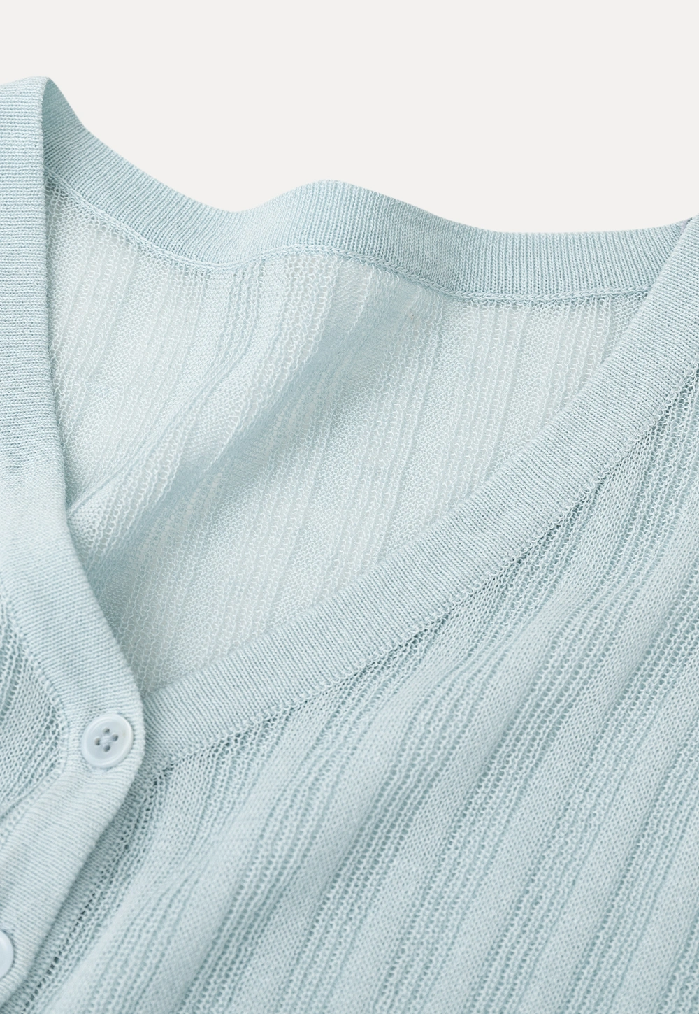 Ribbed Knit V Neck Long Sleeve Cardigan