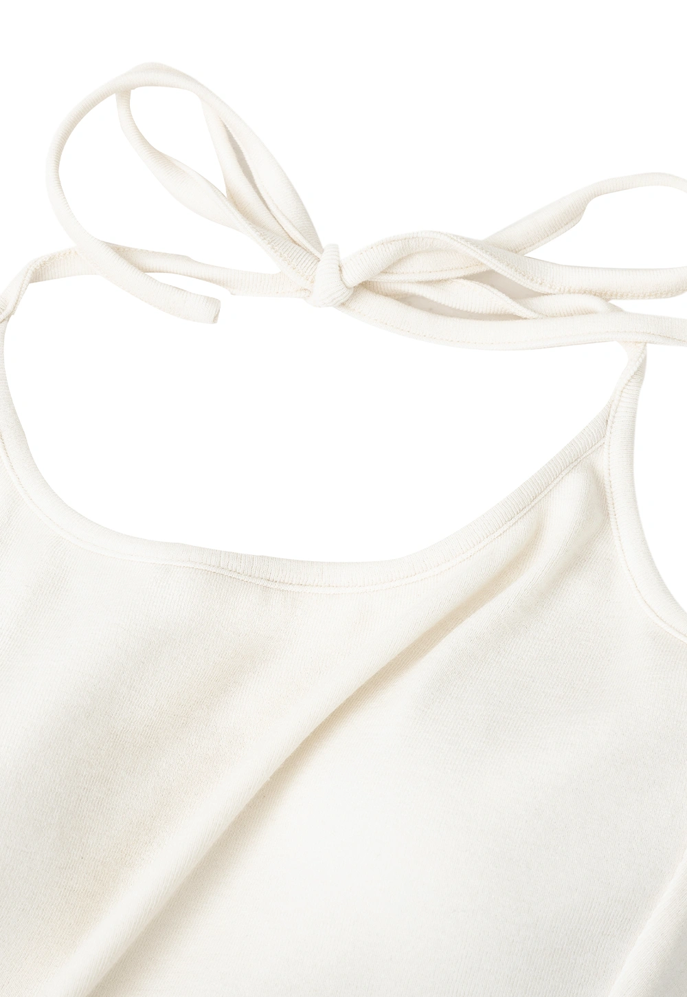 Ladies V‑Neck Knitted Pullover and White Cami Set