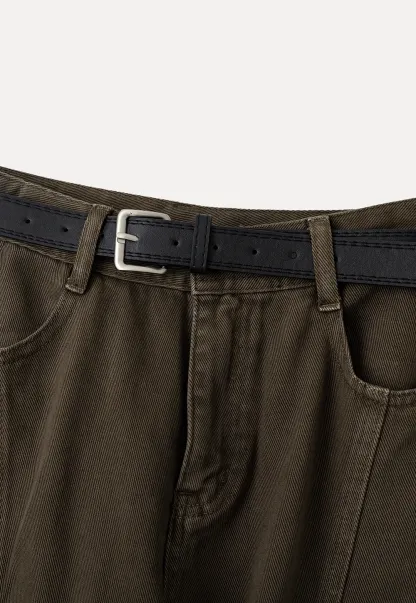 Cargo Pocket Wide Leg Denim Pant