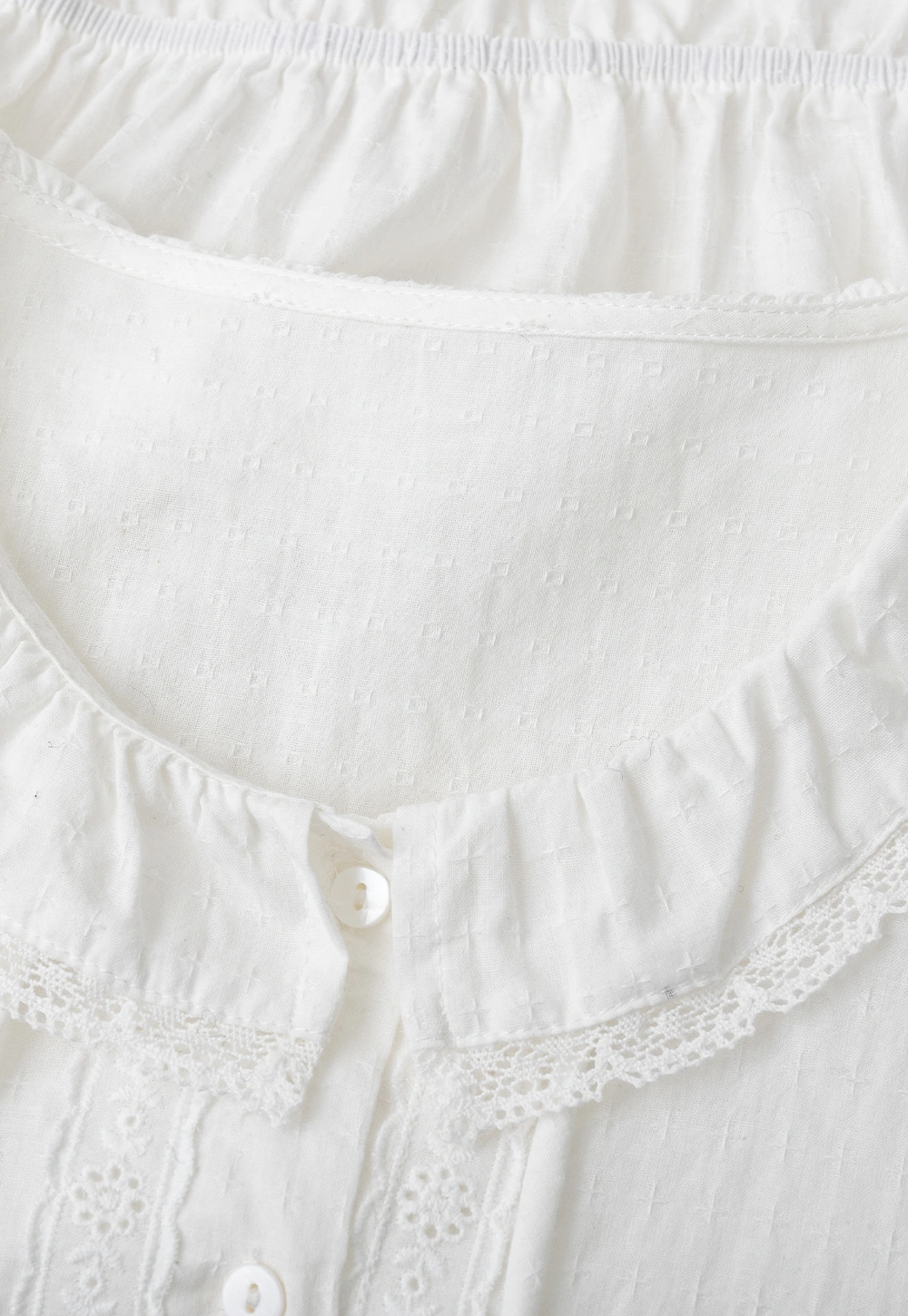 Ruffled Collar Tie Front Sheer Blouse