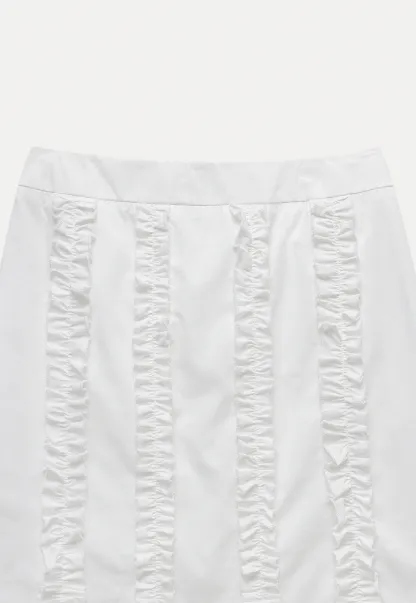 Women’s White Ruffled Skirt
