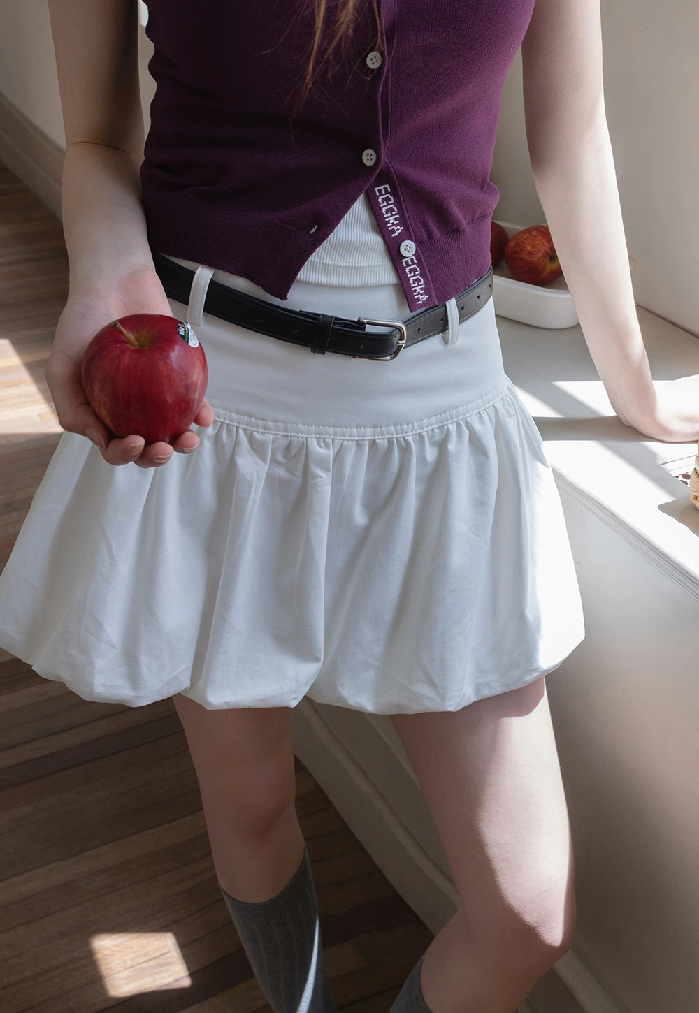 Ruffled Skirt with Belt for Women