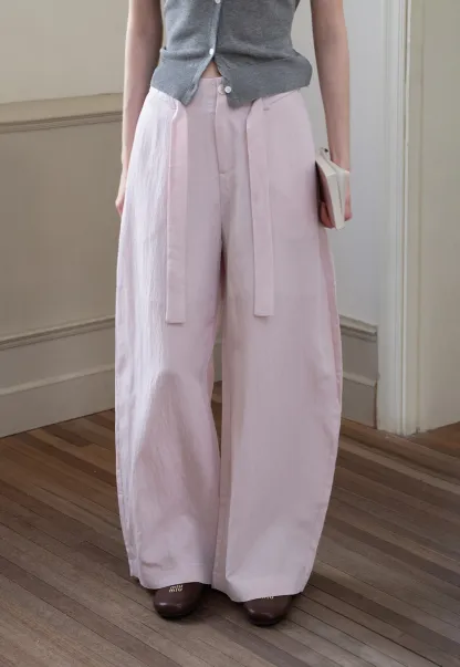 Women's High Waist Balloon Pants with Belted Waist