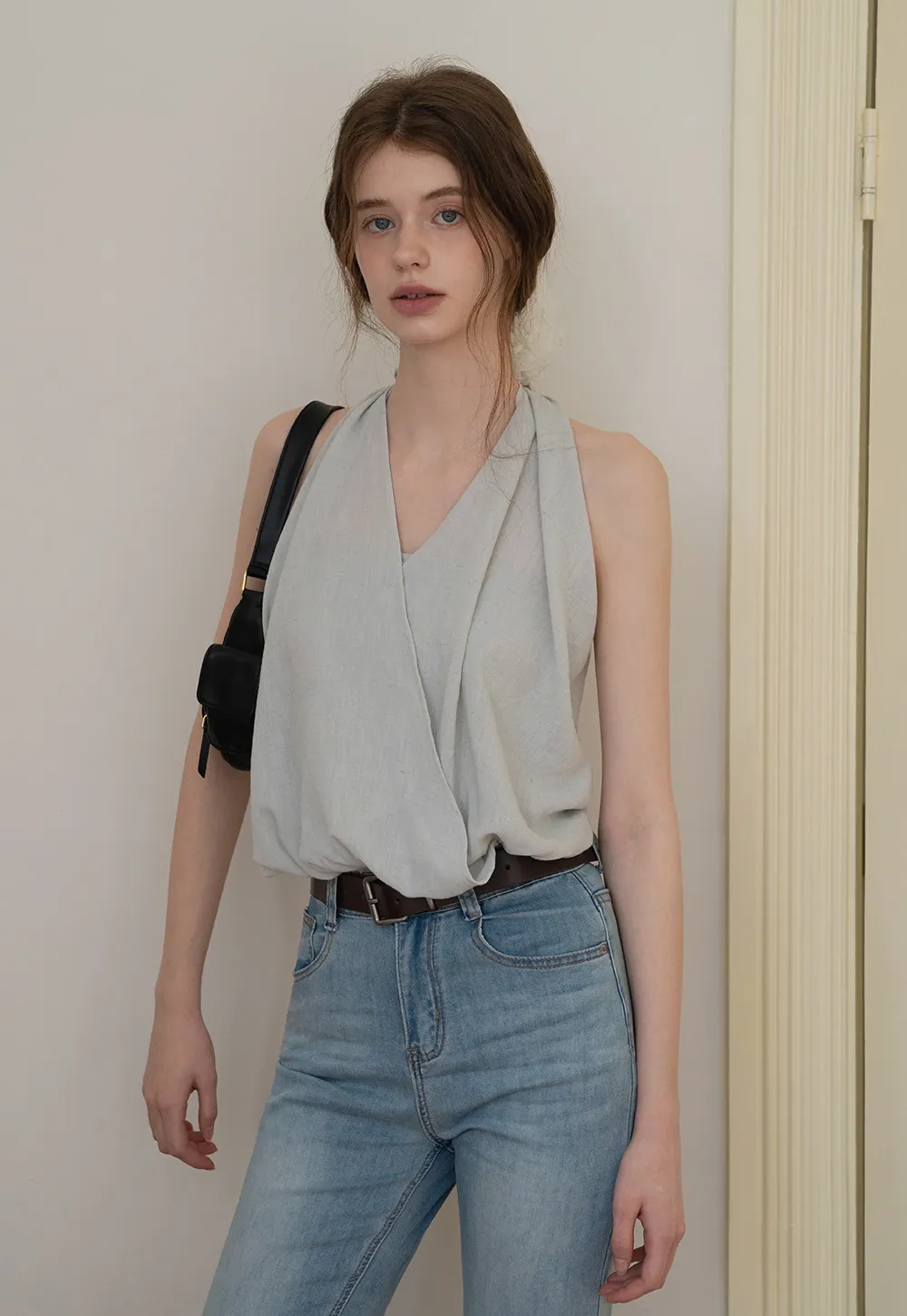 Draped Wrap Halter Top