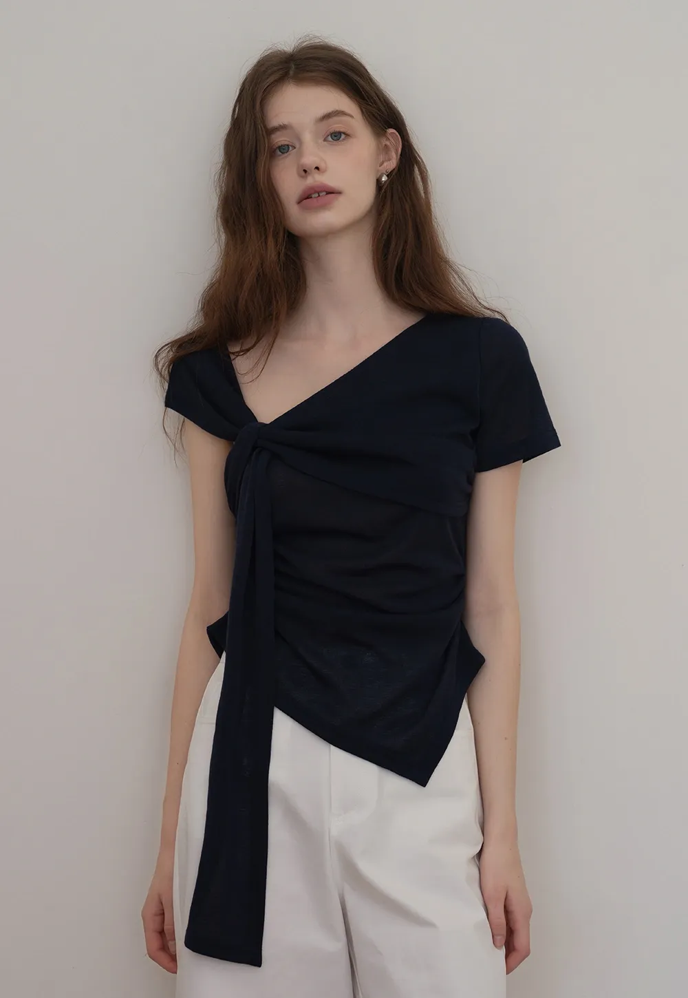 Asymmetrical Tie-Front T-Shirts