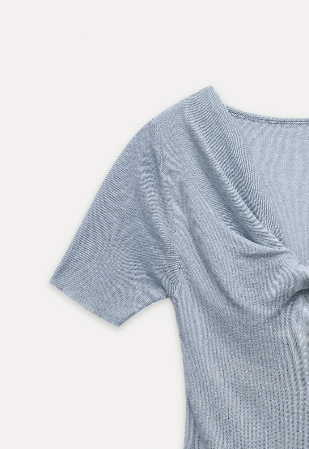 Women's Twist Neck Short Sleeve Knit Top