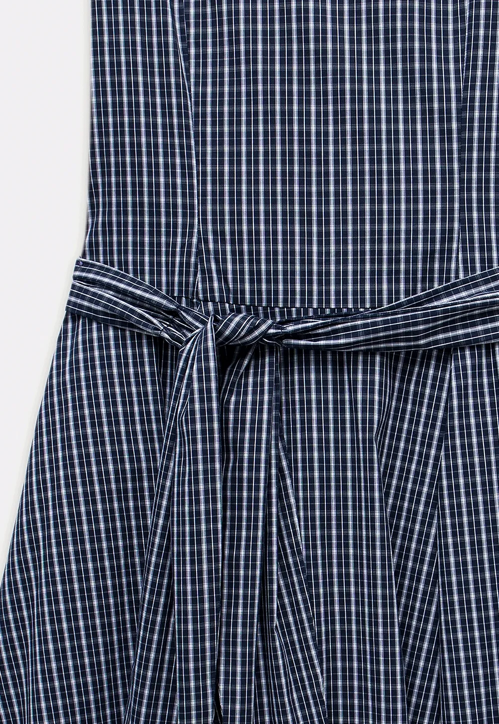 Sleeveless Gingham Belted Dress