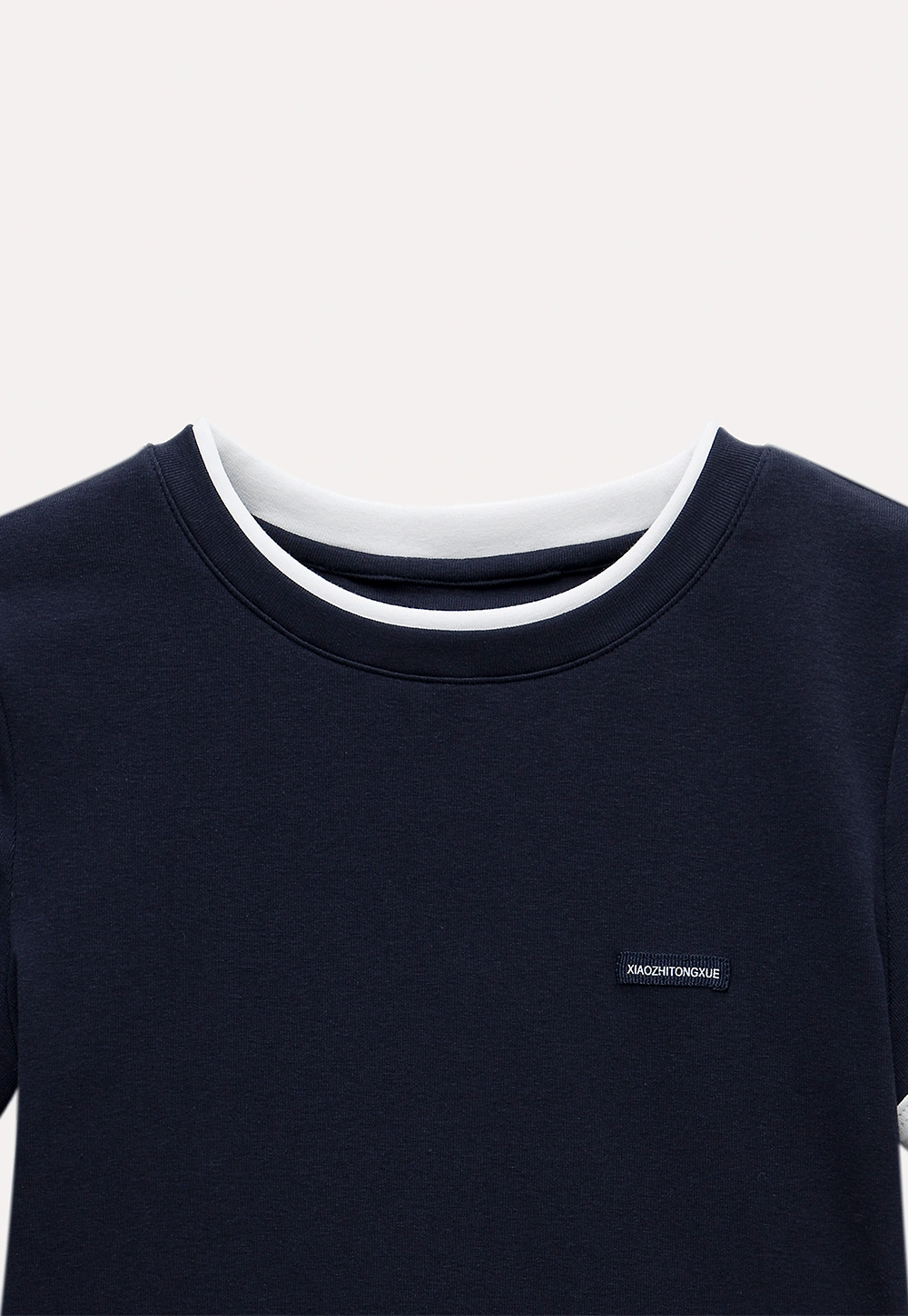 Women's Navy Ringer T-Shirt with Logo