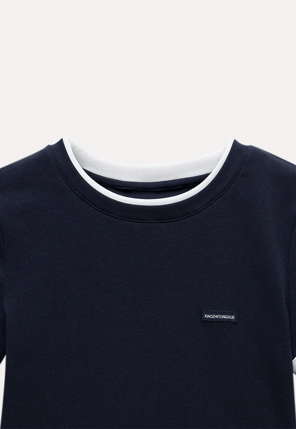 Women's Navy Ringer T-Shirt with Logo