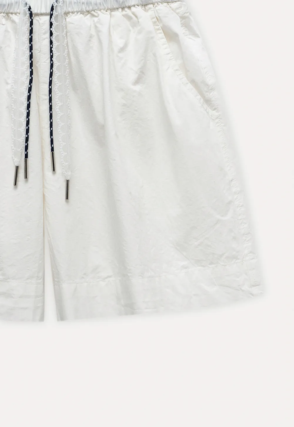 Contrast Drawstring Cotton Shorts