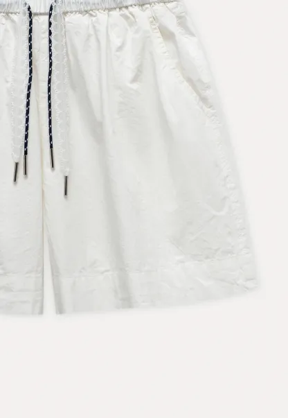 Contrast Drawstring Cotton Shorts