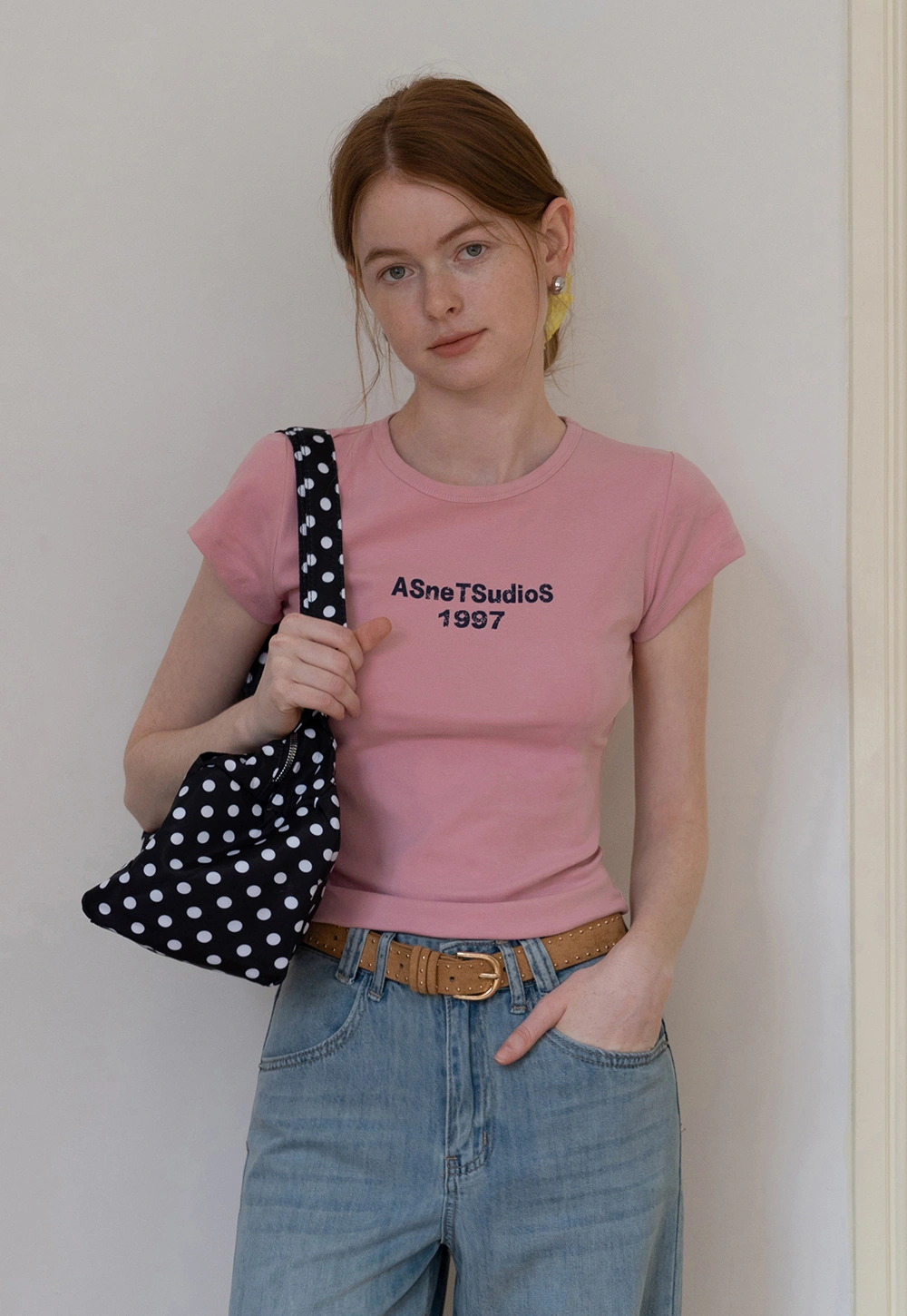 Slim Fit Contrast Letter Tee for Women