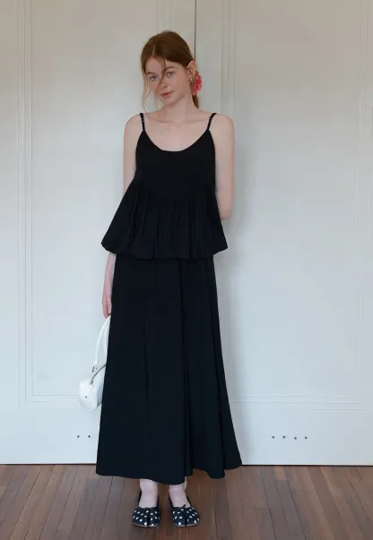 Women's High Waist Maxi Skirt with Flowing Hem