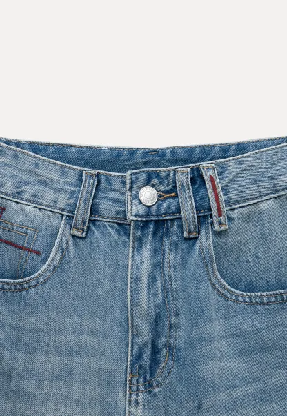 Women’s High‑Waist Ripped Denim Shorts