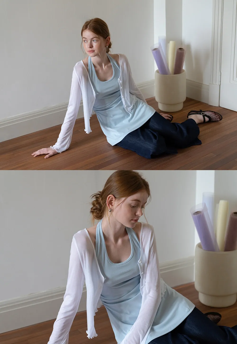 Women’s Cropped V-Neck Button Cardigan