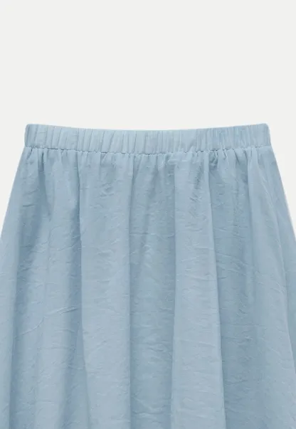 Women’s Elastic-Waist Flowy Midi Skirt