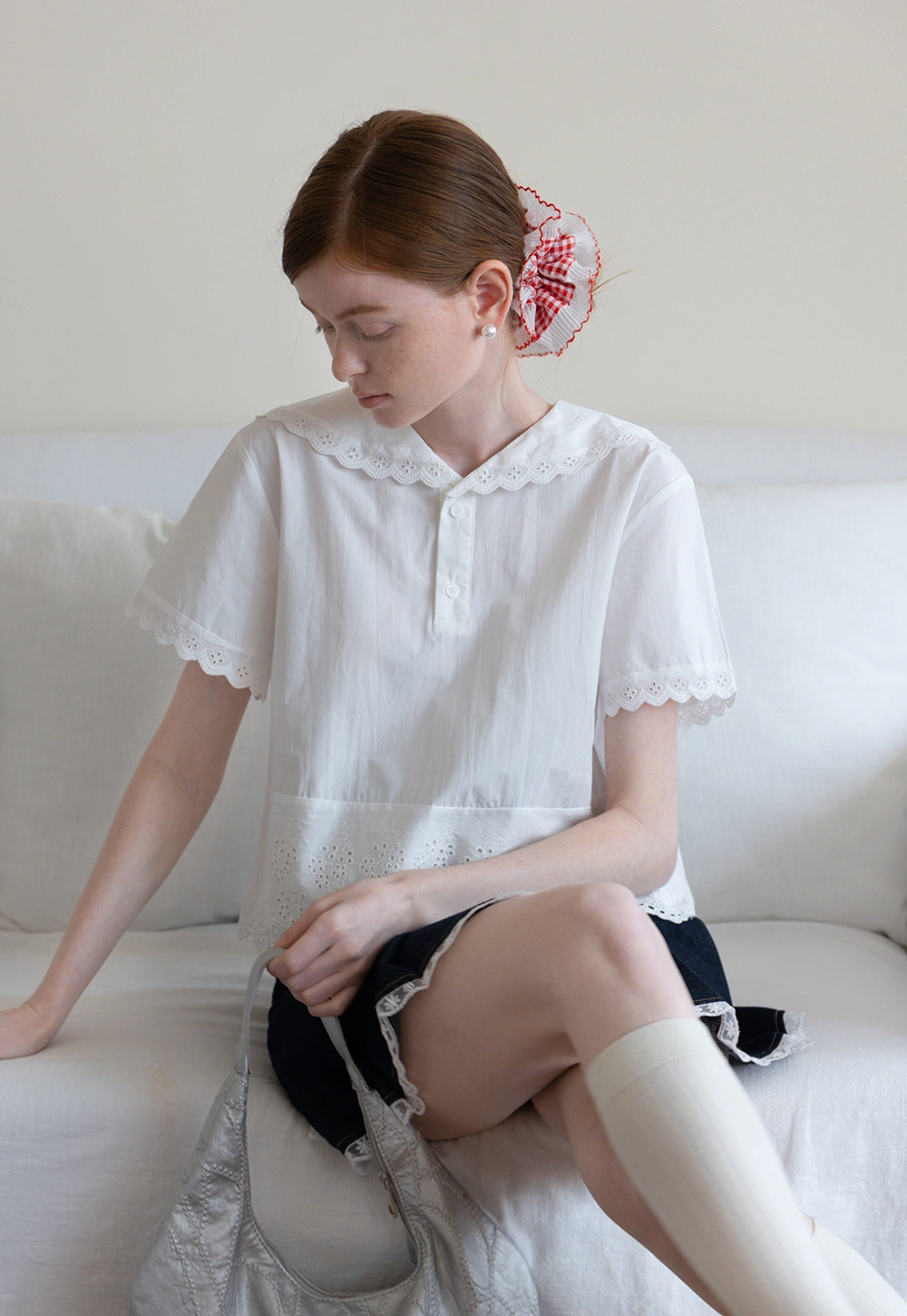 Women's Eyelet Lace Blouse