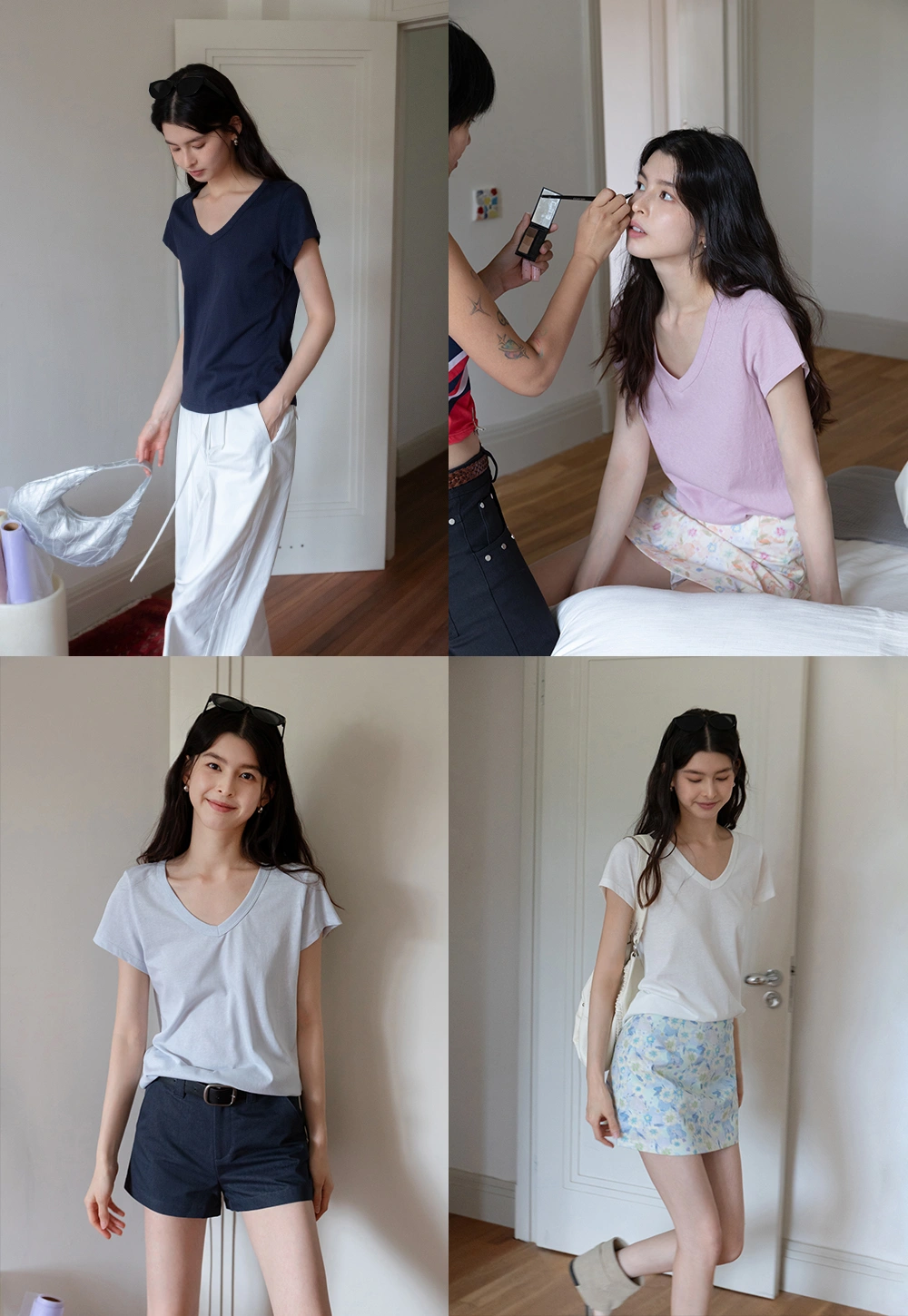 Women's Basic V-Neck Short Sleeve T-Shirt