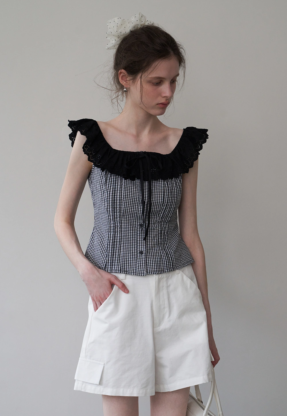 Women's Embroidered Lace Off Shoulder Top