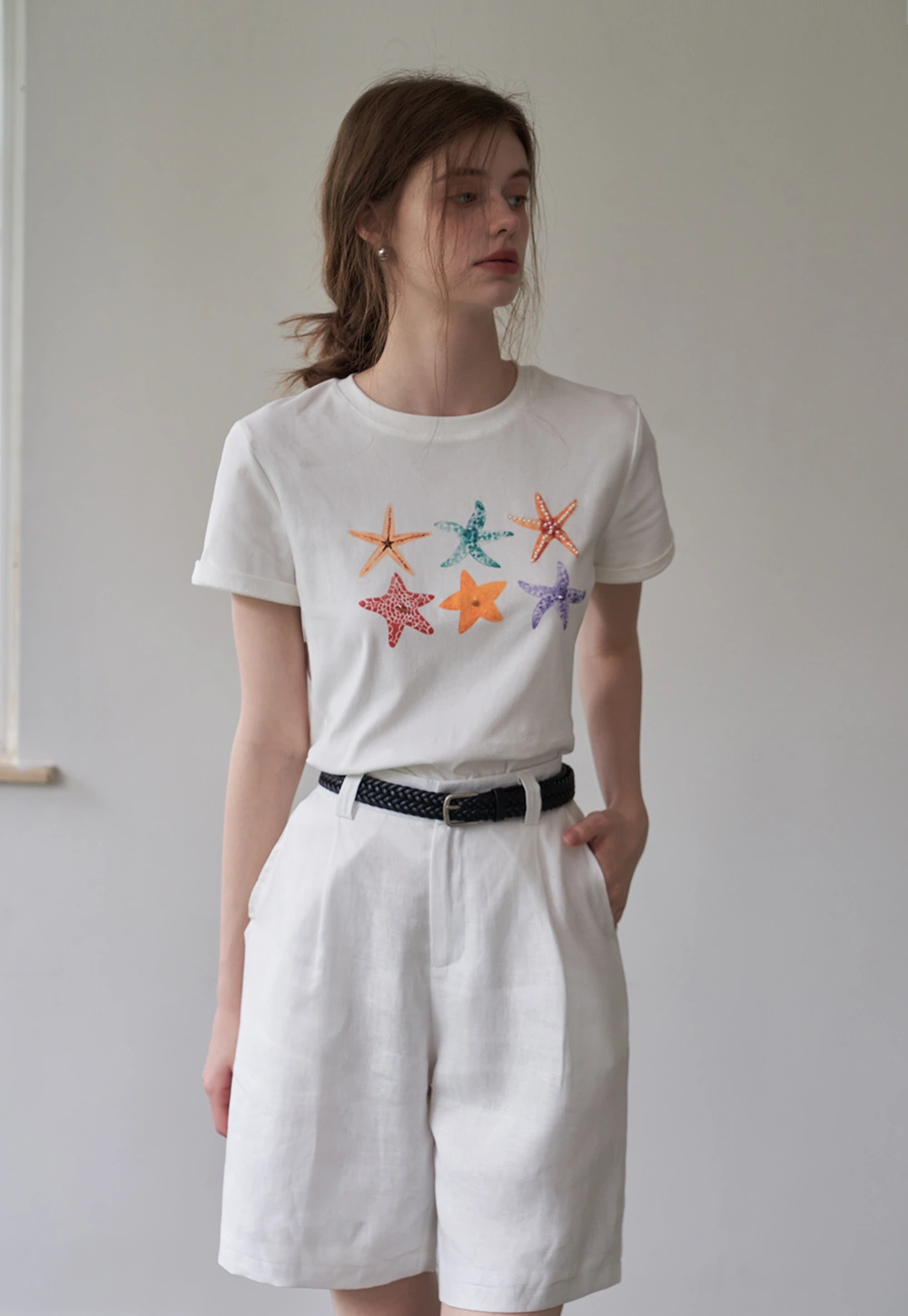 Women's Graphic Print Straight Shoulder T-Shirt