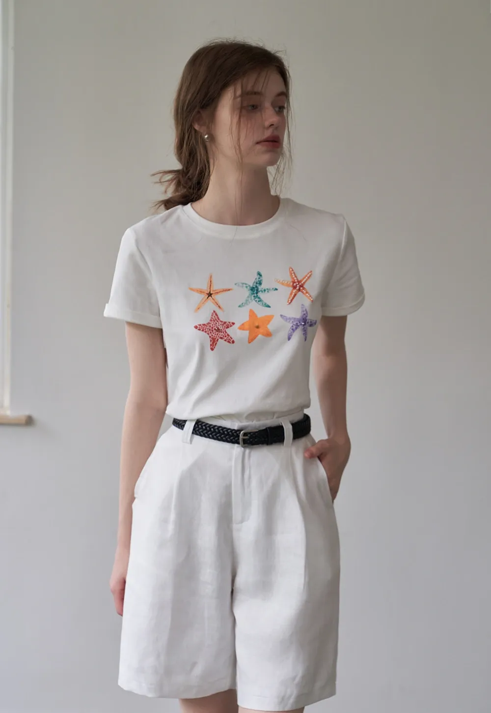 Women's Graphic Print Straight Shoulder T-Shirt