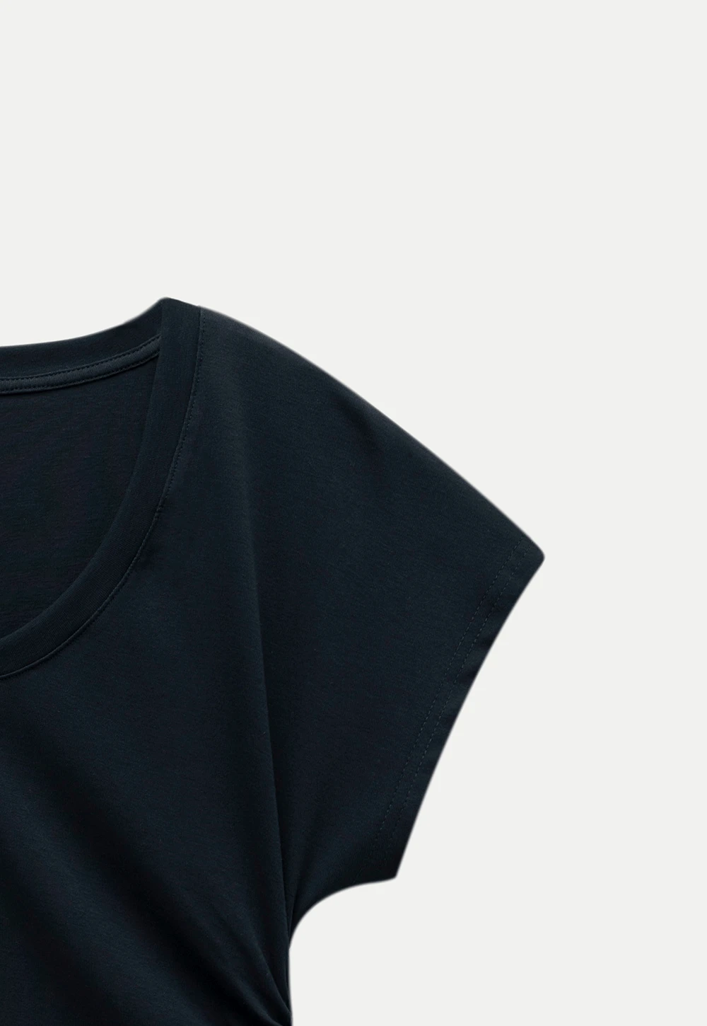 Women’s Side-Ruched Cap-Sleeve Tee