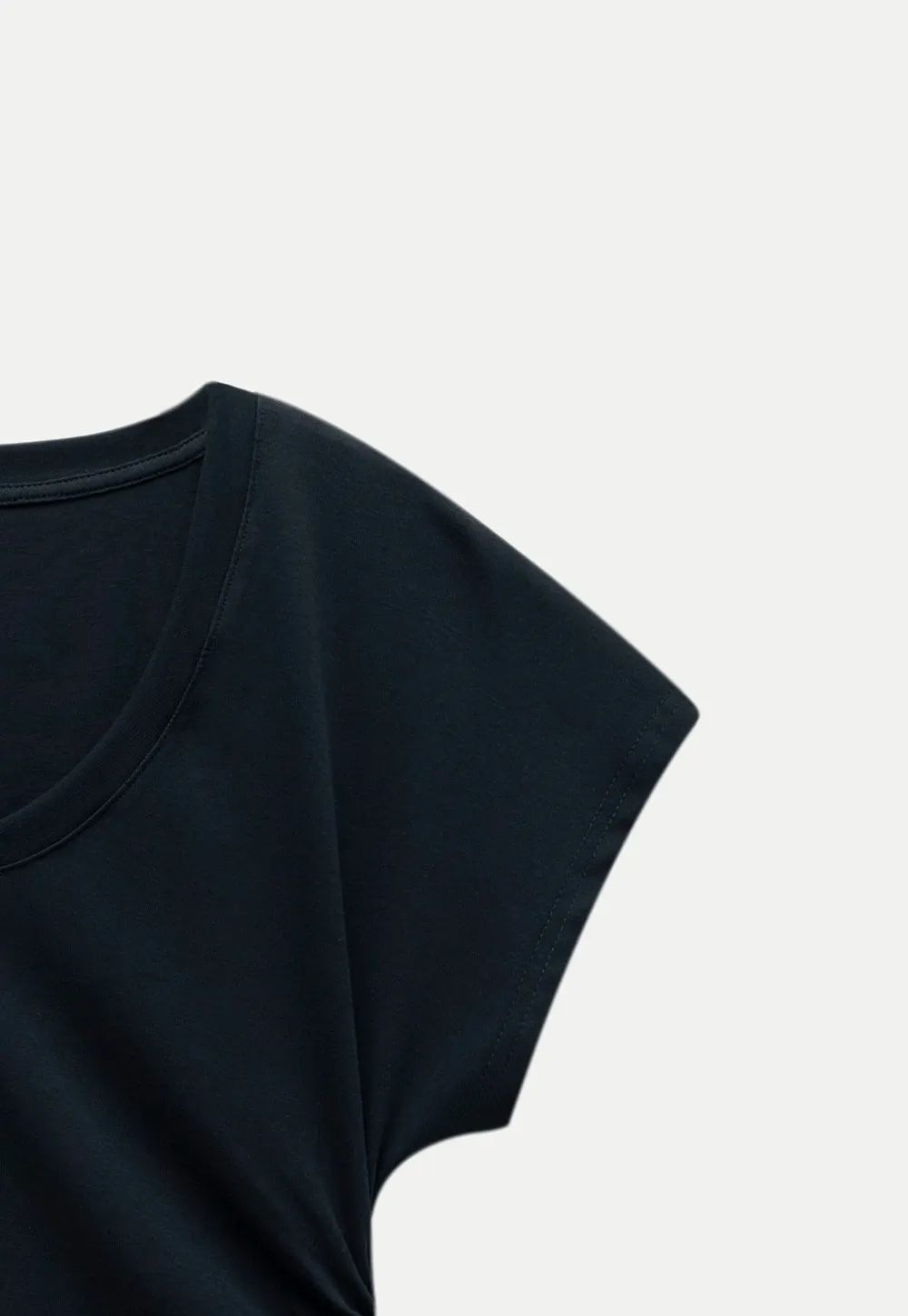Women’s Side-Ruched Cap-Sleeve Tee