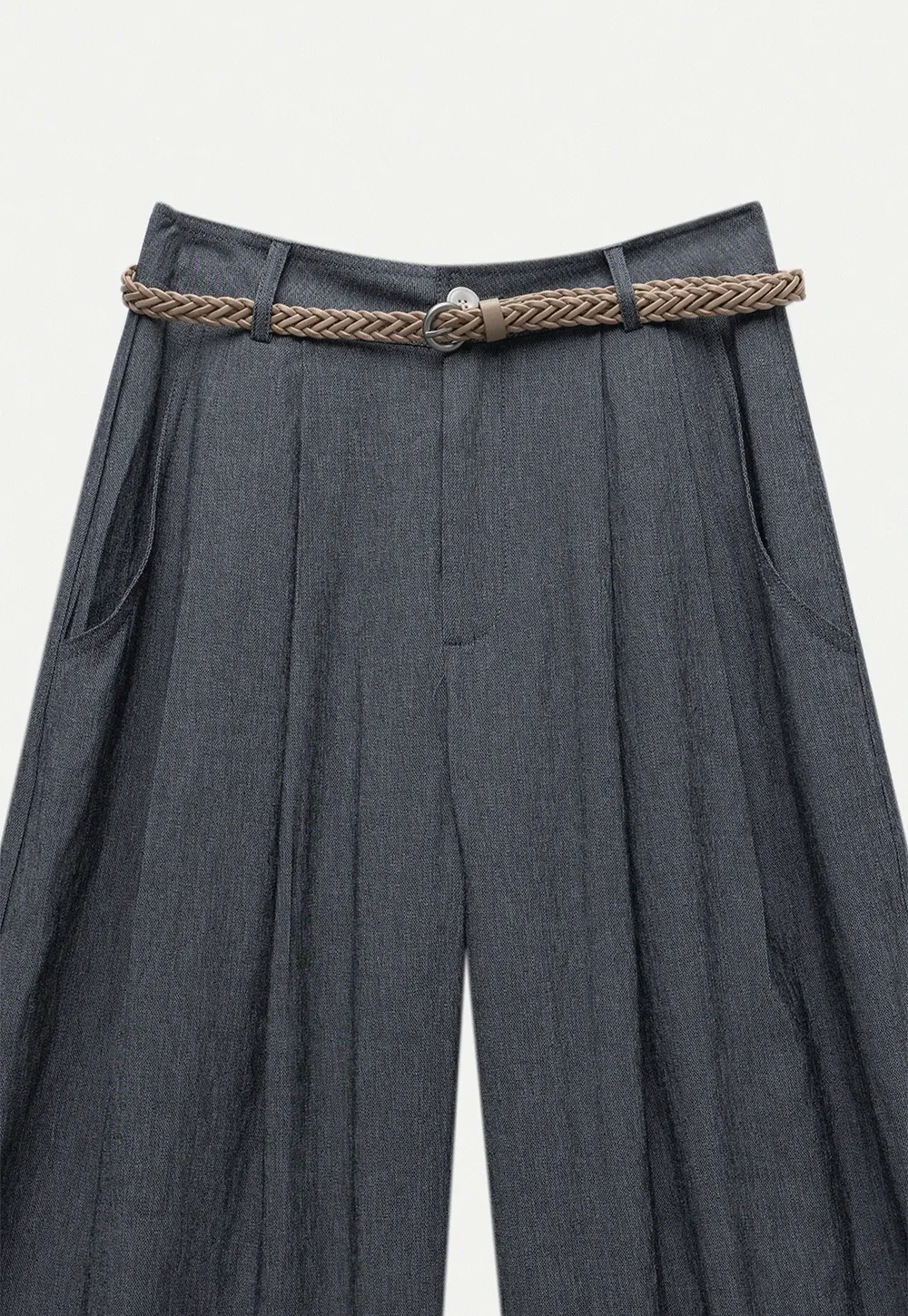Women’s High-Waist Pleated Wide-Leg Pants