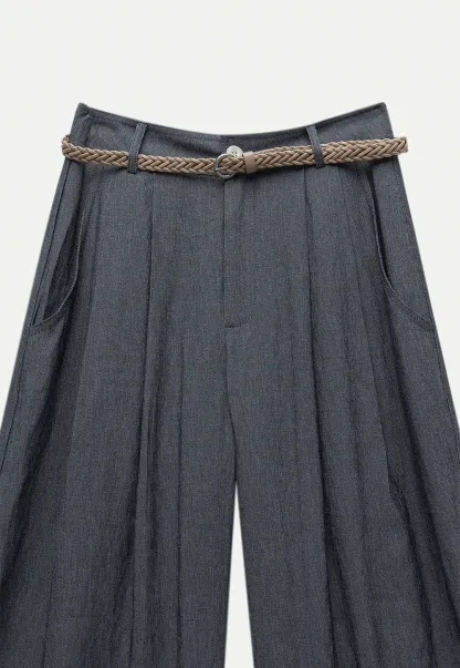Women’s High-Waist Pleated Wide-Leg Pants