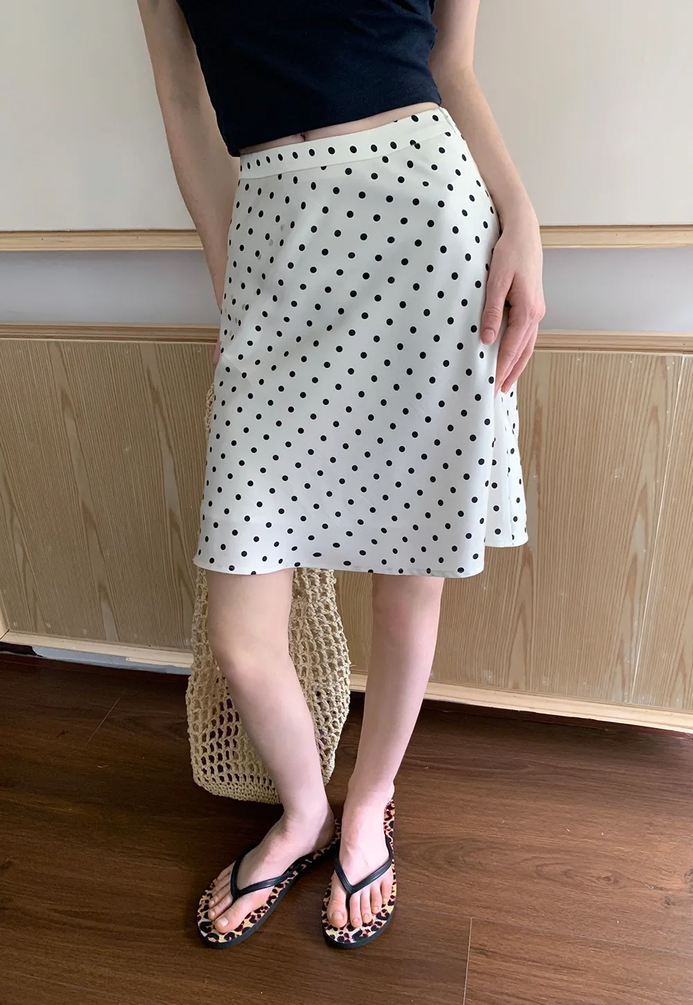 Women’s High Waist Polka Dot A-Line Mini Skirt