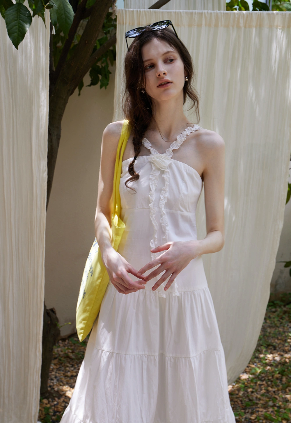 Women’s Halter Neck Tiered Midi Dress