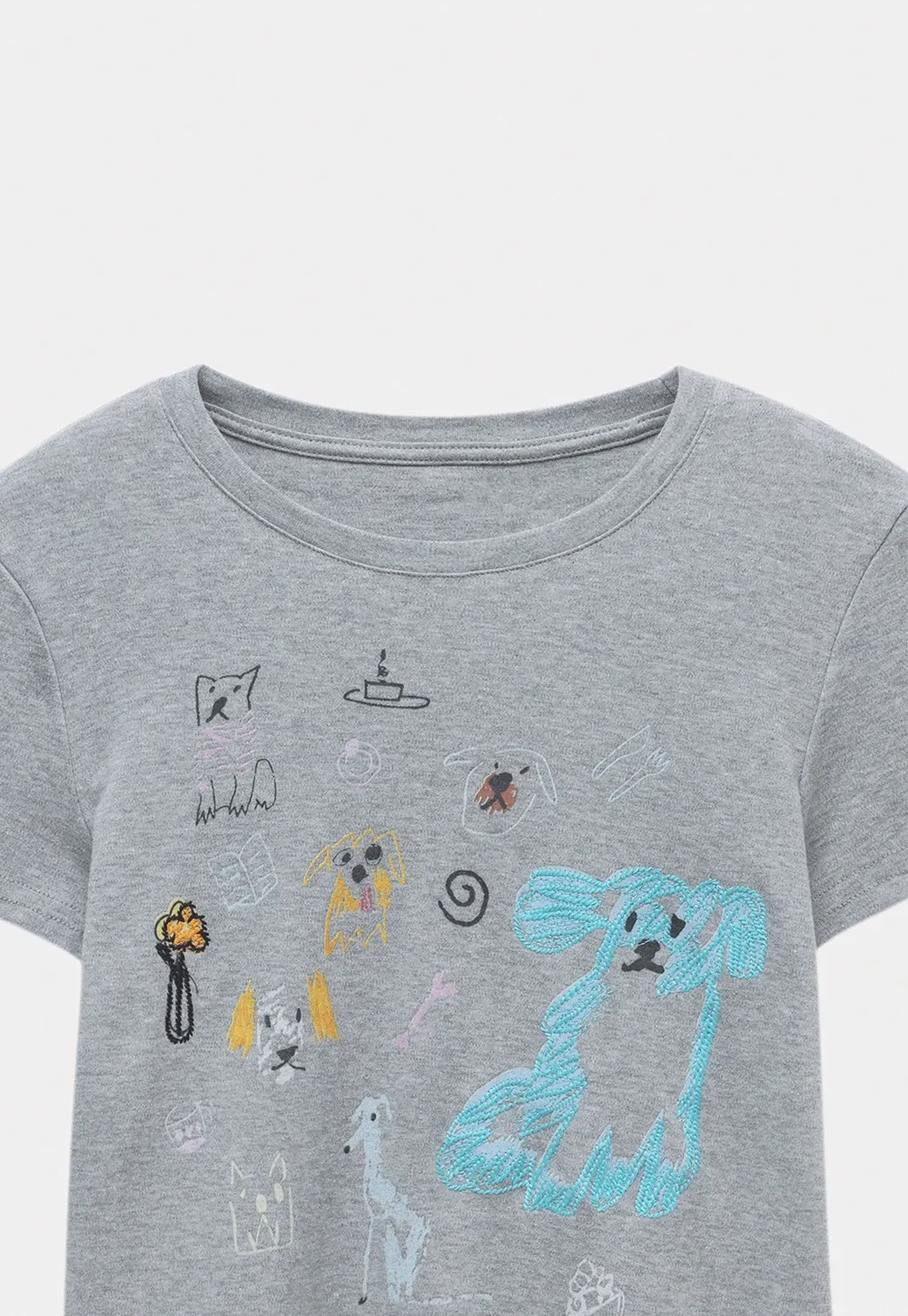 Artistic Dog Graphic Fitted Tee