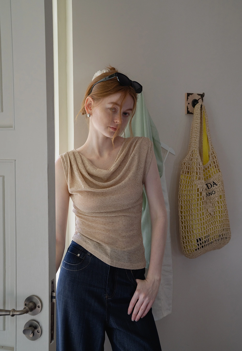 Women’s Sleeveless Cowl Neck Knit Top