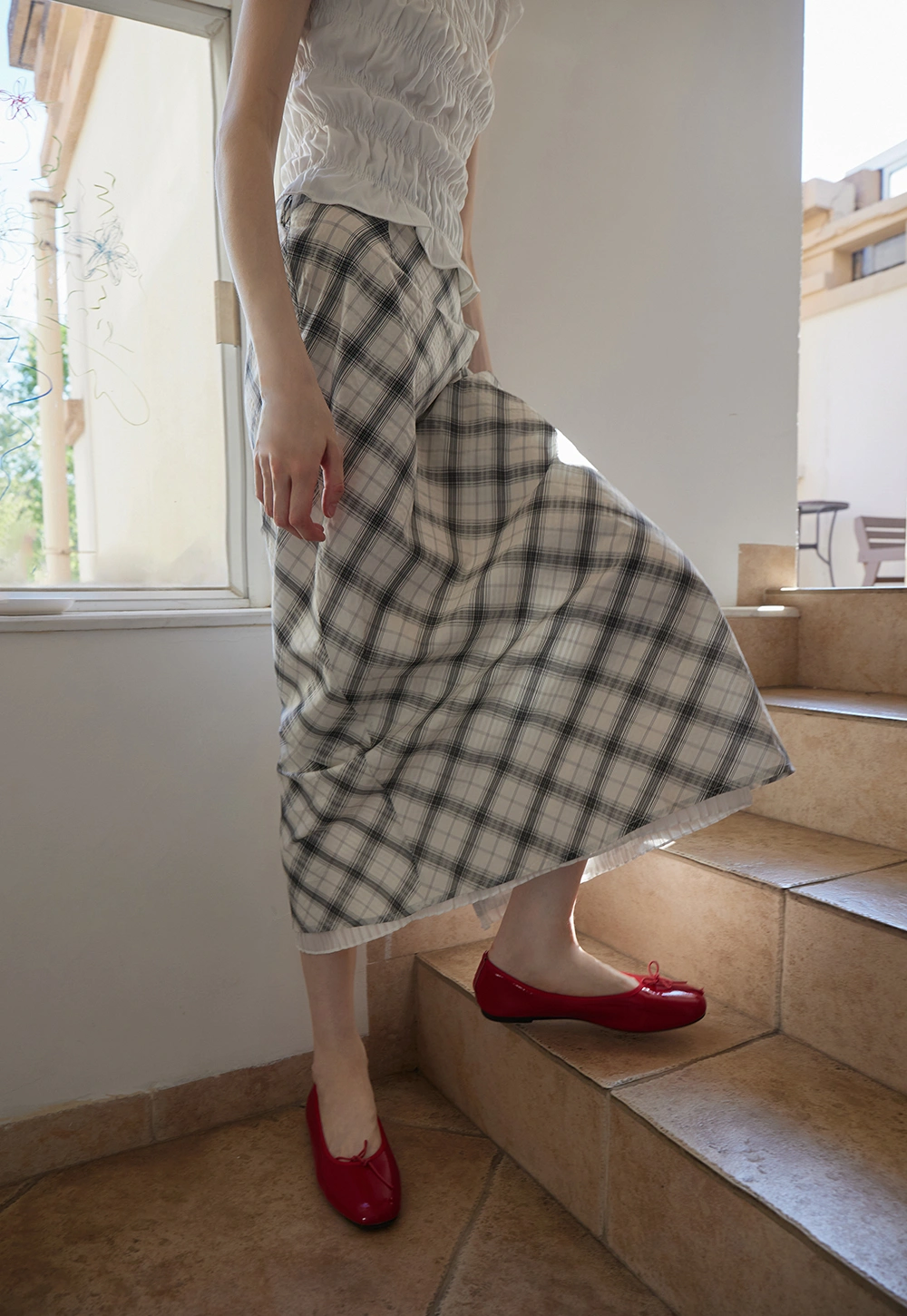 Women’s Plaid A-Line Midi Skirt