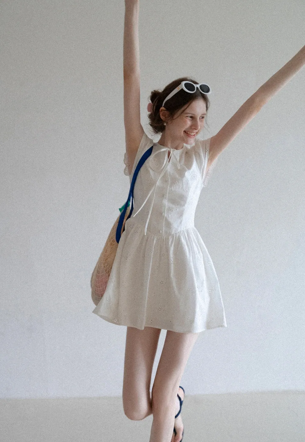 Eyelet Sleeveless Dress main image 0