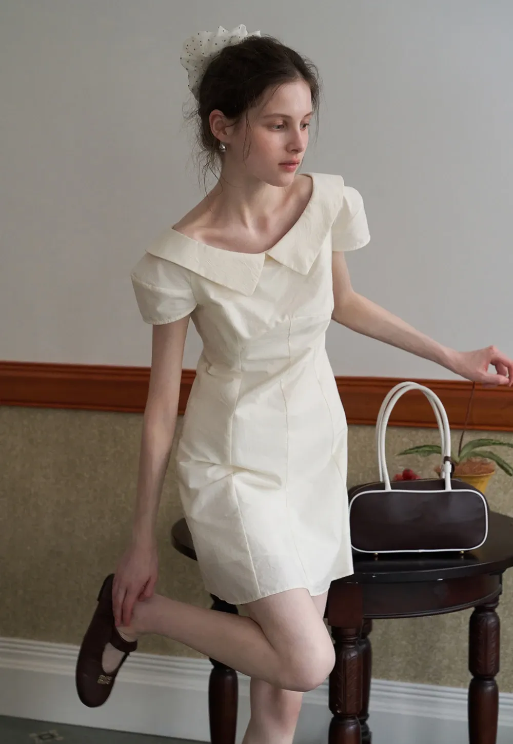 Women’s Sailor-Collar A-Line Mini Dress