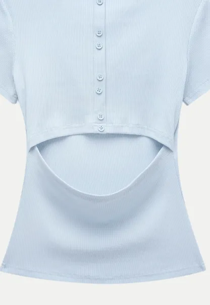 Women’s Basic Ribbed Knit T-Shirt