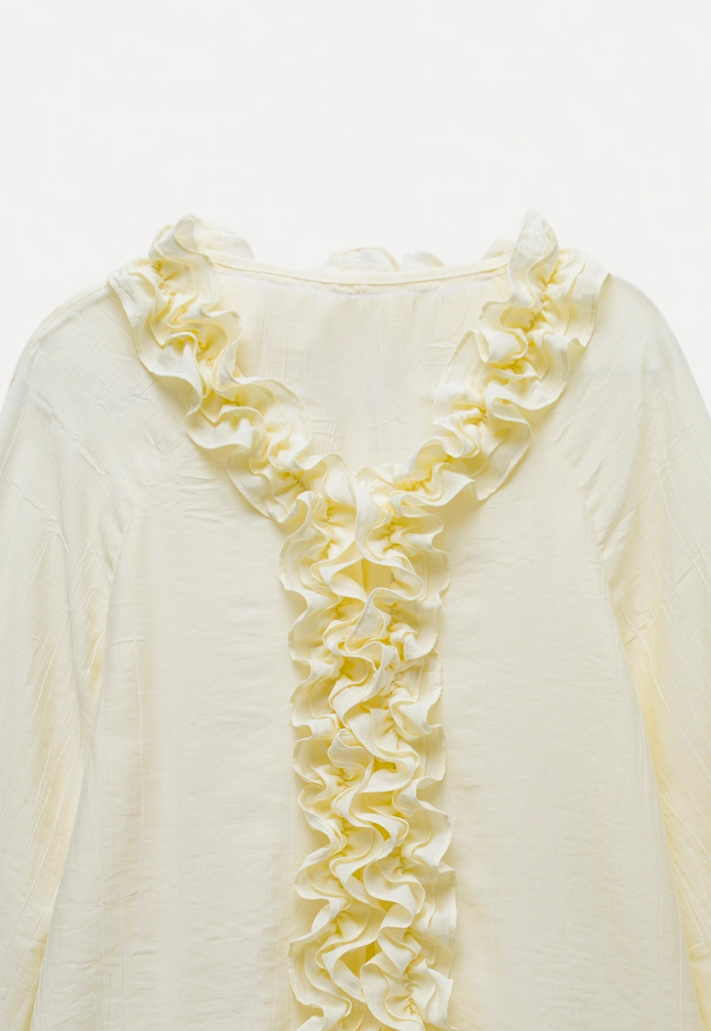 Women’s Ruffle Front Long Sleeve Blouse