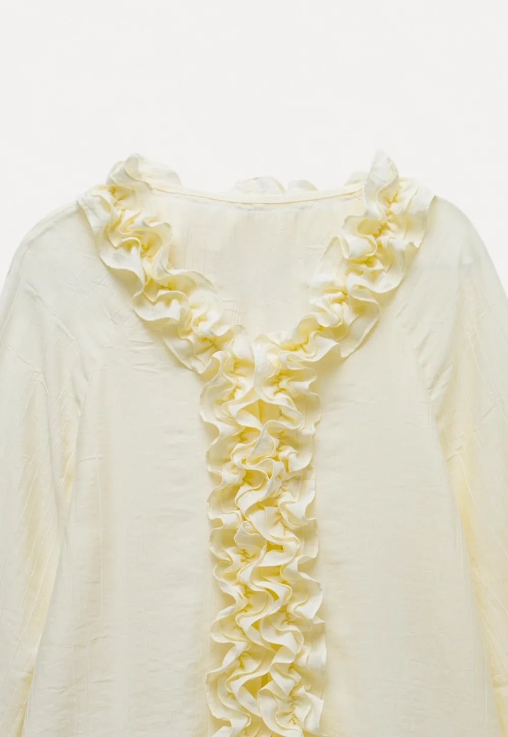 Women’s Ruffle Front Long Sleeve Blouse