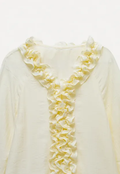 Women’s Ruffle Front Long Sleeve Blouse