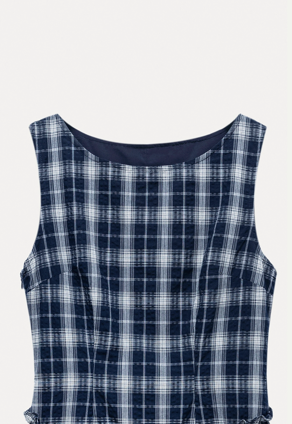 Cute Sleeveless Tartan Mini Dress