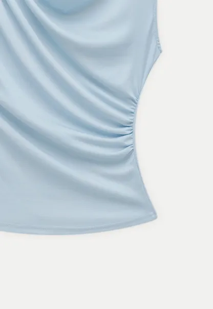 Women’s Draped Cowl Neck Sleeveless Top