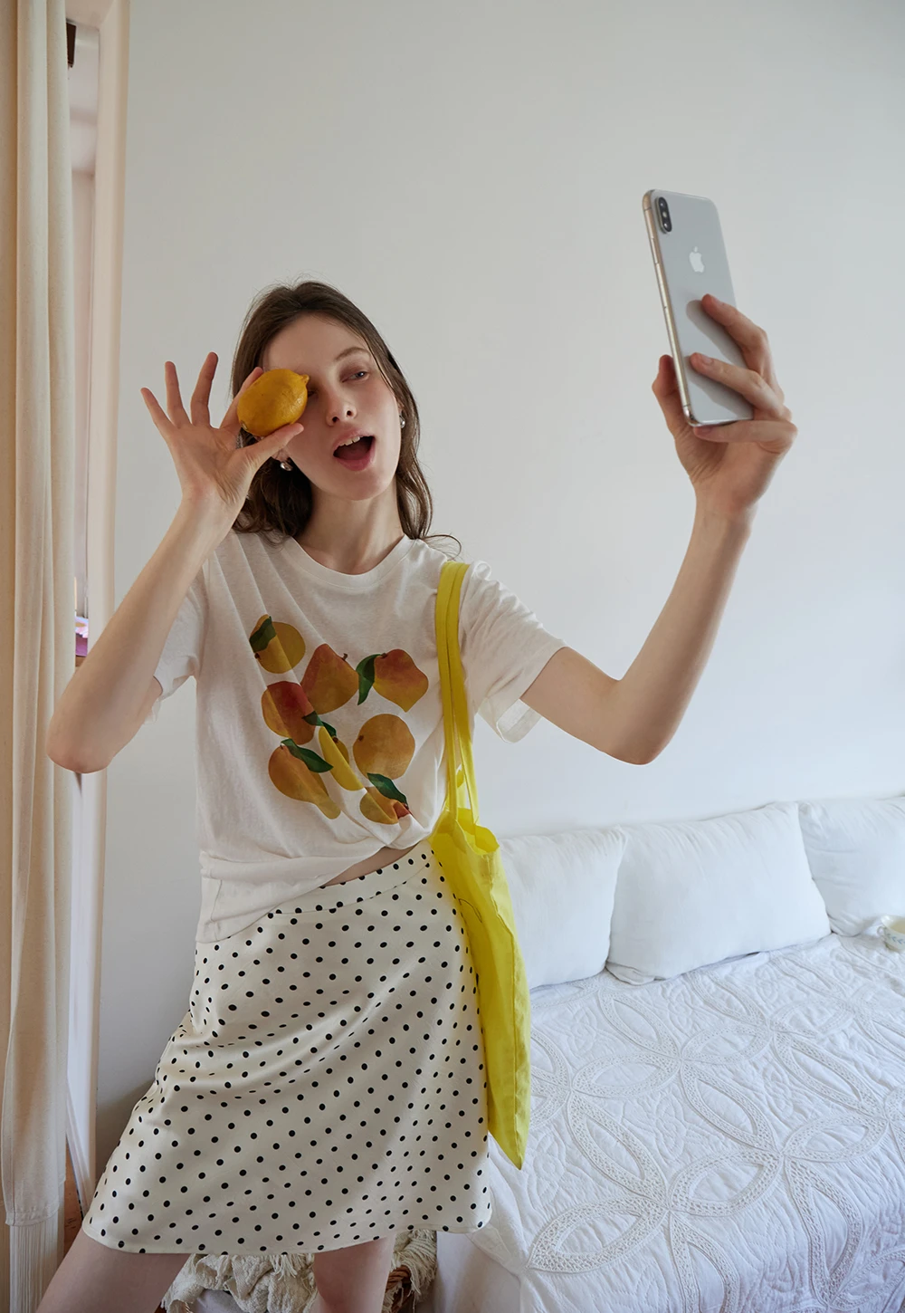 Women's Fruit Print Cotton T-Shirt