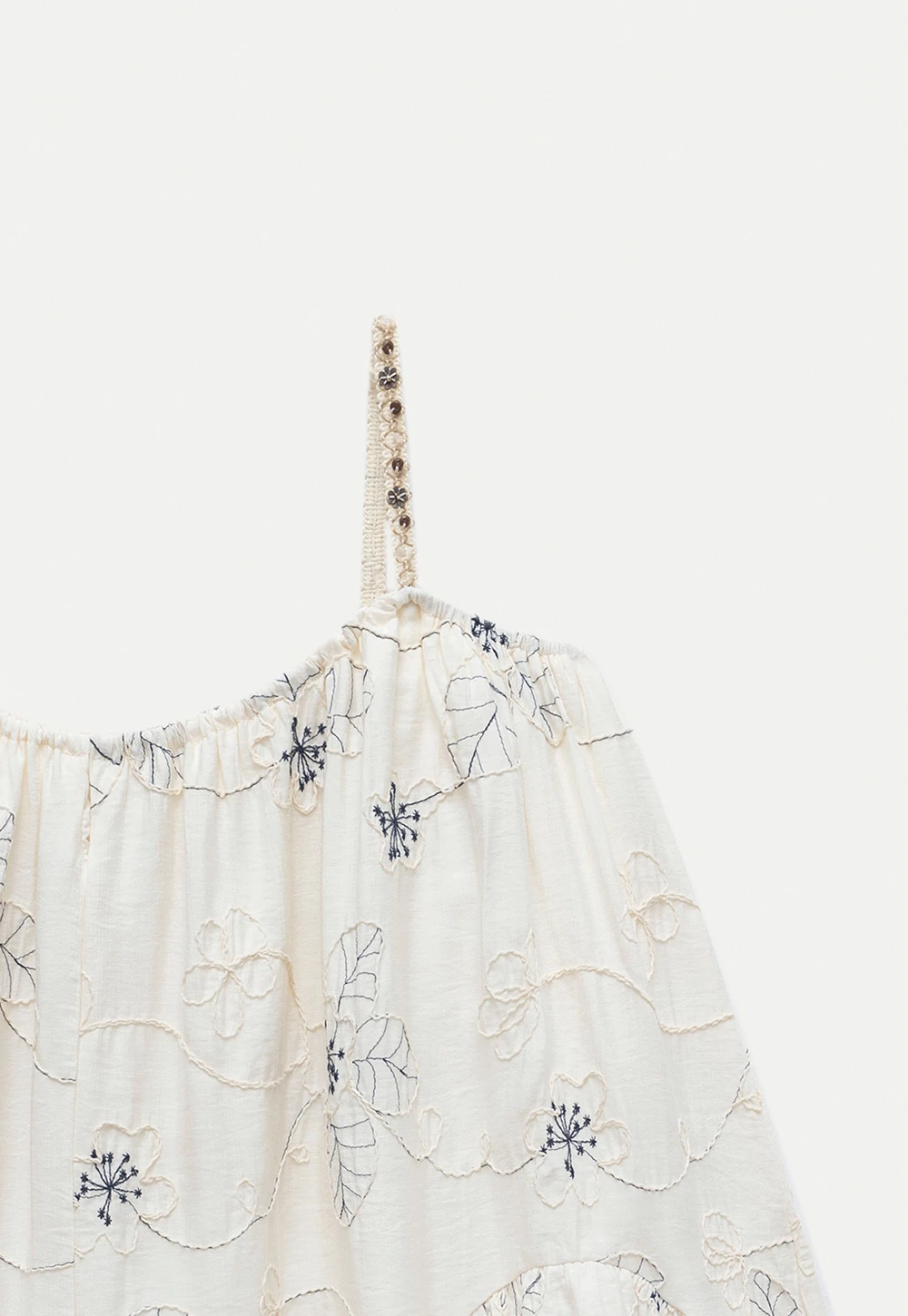 Women’s Floral-Embroidered Ruffle Cami Top