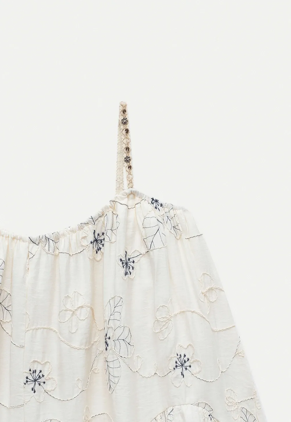 Women’s Floral-Embroidered Ruffle Cami Top