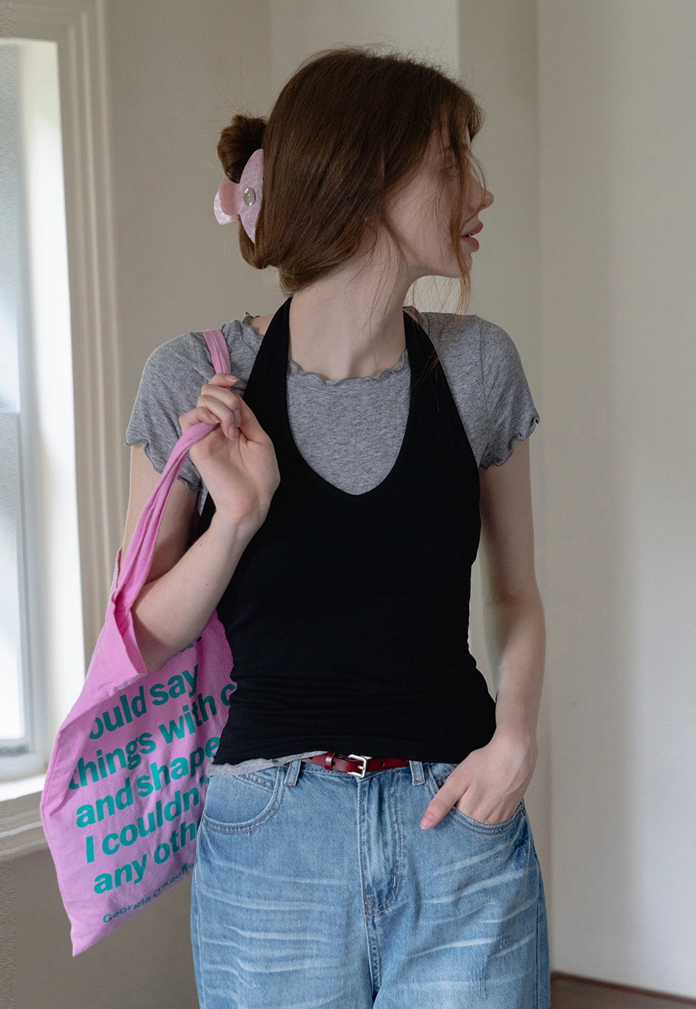 Women's Knit Slim Fit Halter Tank Top