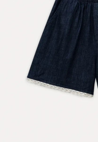 Women's Lace Trim Patchwork Shorts